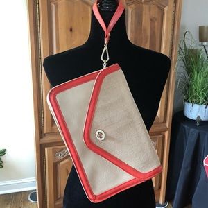 Coral oversized clutch